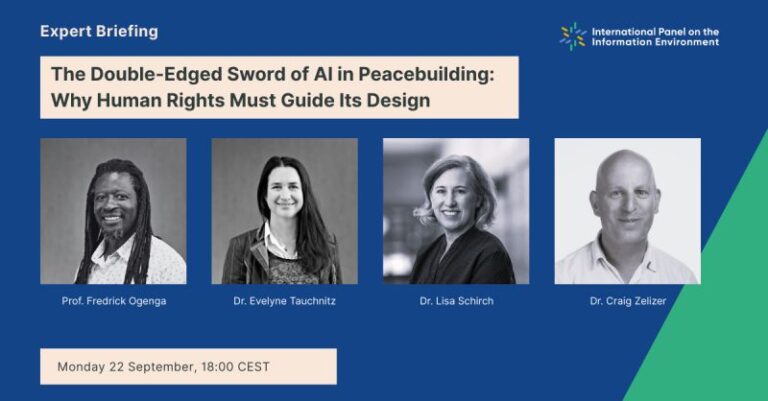 Webinar: The Double-Edged Sword of AI in Peacebuilding, Monday 22 September